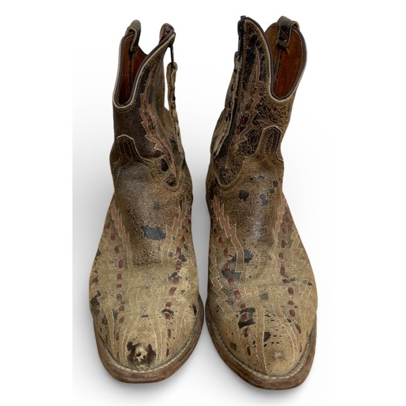 Lucchese Diva Savina Cowboy Boots Brown 7 B Western Ankle Limited Edition - Picture 3 of 11